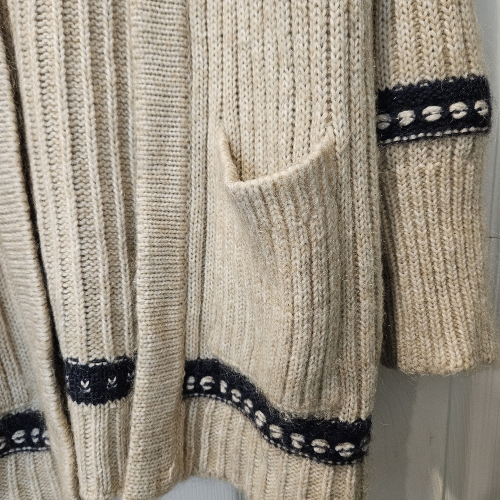 Gemelli Cardigan Sweater womans size M itialian heavy knit mohair blend pockets - Picture 7 of 7